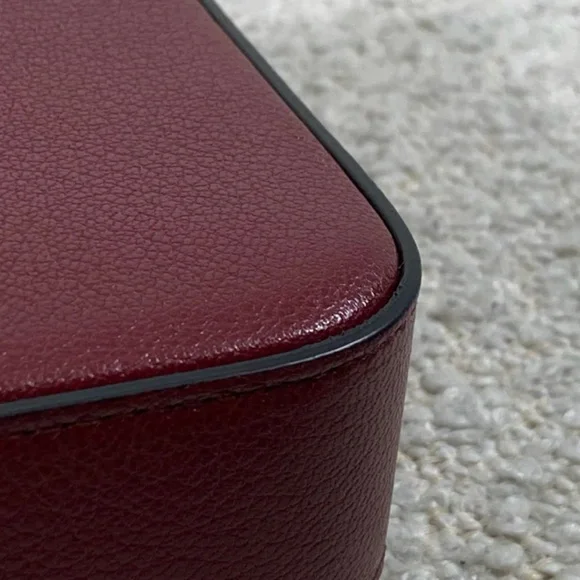 Authentic Pre-Owned Dior Medium Saddle Pouch with Chain Burgundy Goatskin - Picture 10 of 16